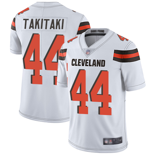 Cleveland Browns Sione Takitaki Men White Limited Jersey #44 NFL Football Road Vapor Untouchable->women nfl jersey->Women Jersey
